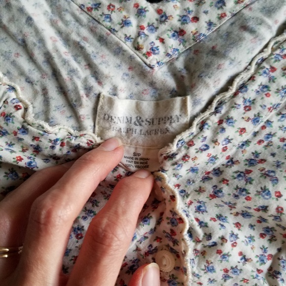 SOLD {Ralph Lauren} Vintage V Neck Babydoll Dress - Picture 7 of 7